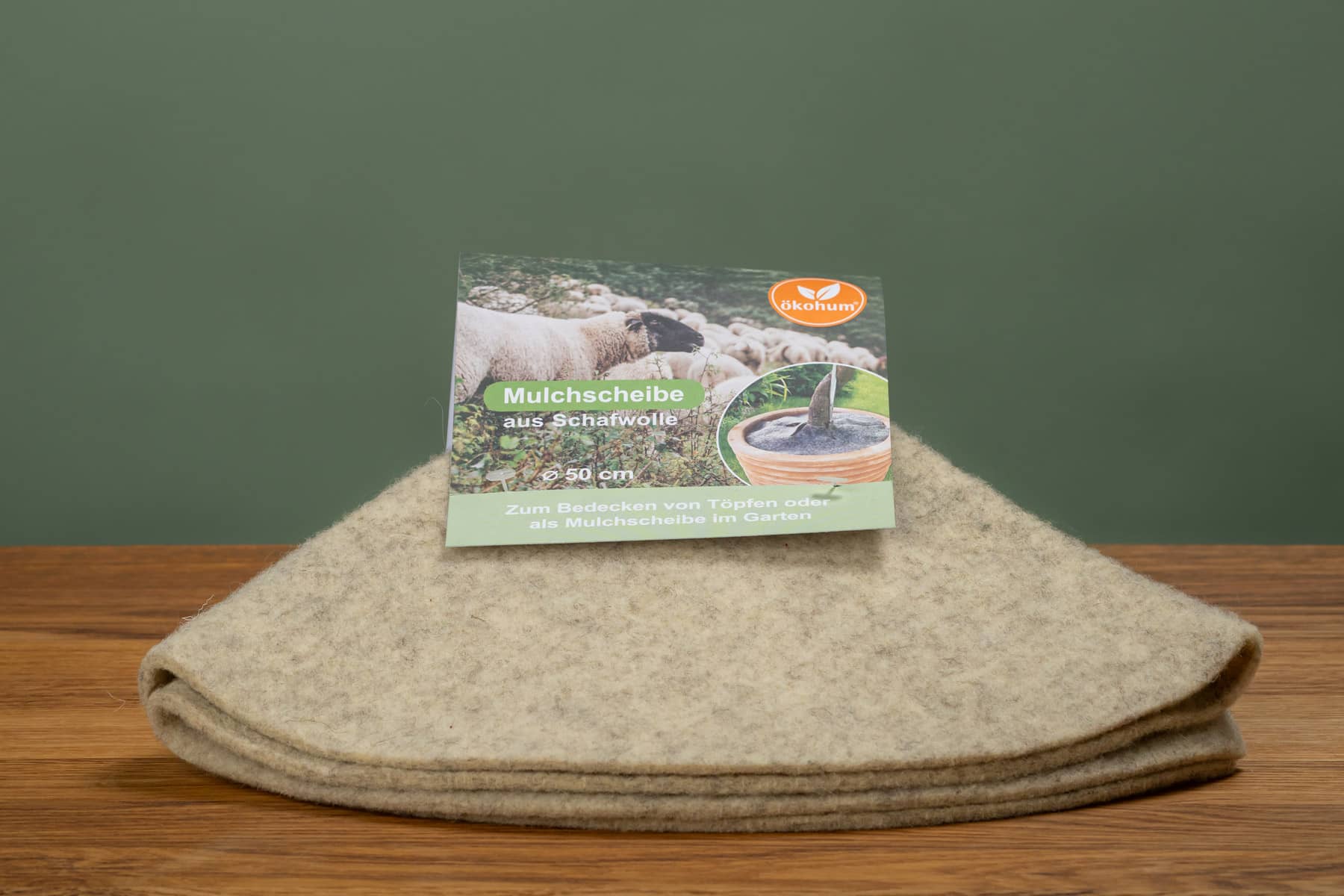Mulchscheibe aus Schafwolle